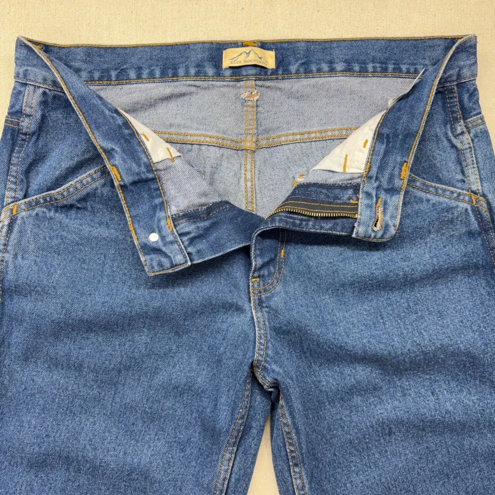 Mountain and Wave Mens Carpenter Jeans Medium Wash Blue Denim 34x32‎ 3877TS